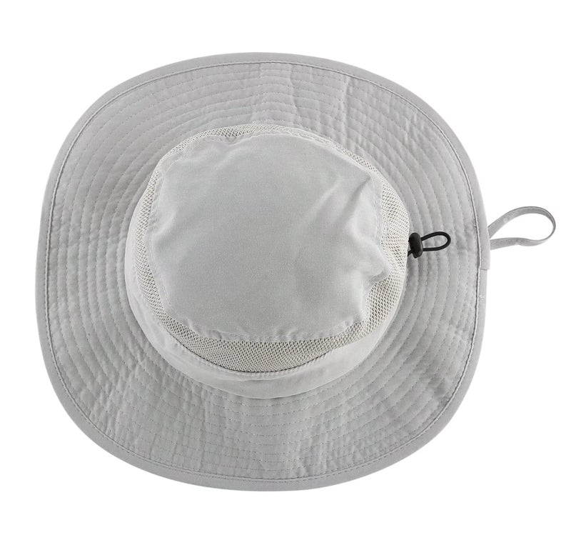 Connectyle Kids Sun Hat Toddler Boy Bucket Hat Breathable Beach Hat for Toddler Adjustable Safari Hats for Fishing Light Gray - Image 4